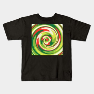 Swirl of Christmas Colored Heart Pattern Kids T-Shirt